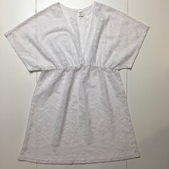 Other - Aqua Funky bathing suit cover up 
White crochet XL